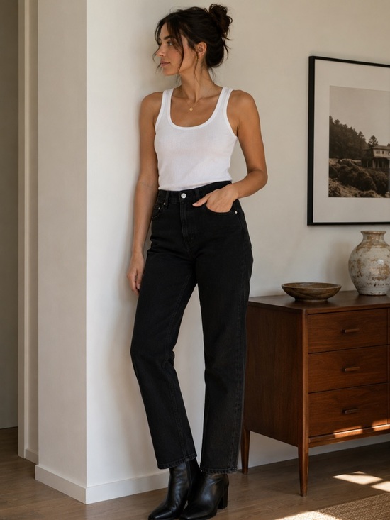 Levi's Denim - Levi’s Wedgie Straight Black Jeans Women’s 27 High Rise Stretch Minimalist